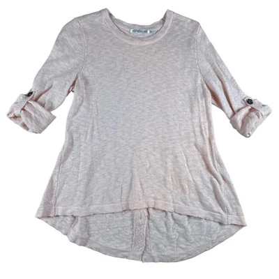 Lulu-B Brand New Women's Sweater Long Sleeve Knit Blush Pink Cotton Size Medium - Image 1 of 4