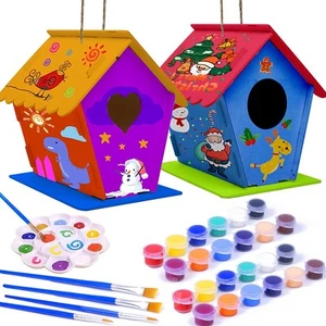 2 Pack Bird House Kit, DIY Birdhouse Kits, Wooden Crafts Arts for Children to... - Picture 1 of 7