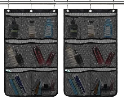 Paquete de 2 Carrito de Ducha de Malla Colgante Organizador de Ducha Portátil Baño Almacenamiento Nuevo Foto 1 de 4