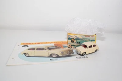 B91 1:43 ATLAS DINKY TOYS 520 FIAT 600 CREAM MIB + FOGLIETTO ILLUSTRATIVO - Immagine 1 di 4