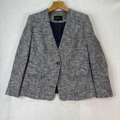 Chaqueta Blazer Lafayette 148 New York Para Mujer Talla 16 Azul Tweed Academia Preppy Foto 1 de 4