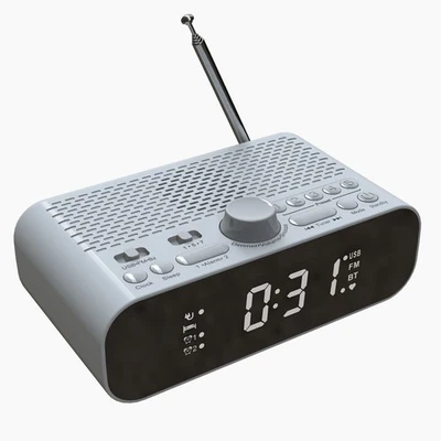 Alarm Clock Radio Speaker Streaming Play LED Display Bedside FM Clock Radio - Image 1 of 4