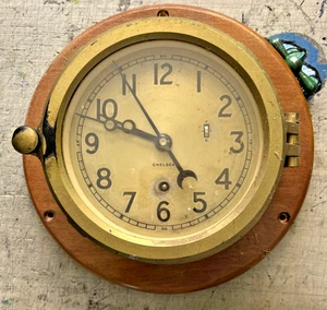 Vintage Chelsea Nautical Porthole Clock W/Key-Works- - Picture 1 of 5