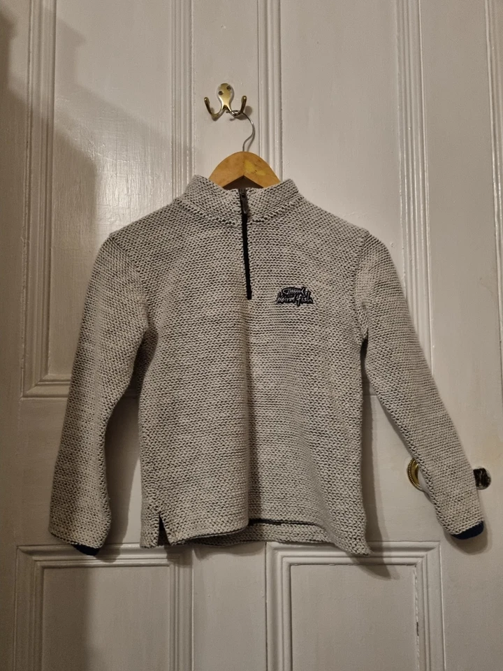 Weird Fish Boys Grey Cotton Rich Long Sleeve Zip Neck Top - Age 9 - 10 Years - Image 1 of 4