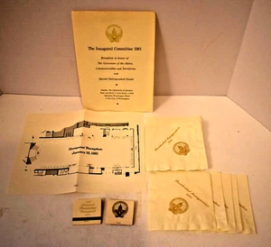 1981 Präsident Reagan Eröffnung Gouverneur Empfang Einladung & Sammlerstücke d - Bild 1 von 8