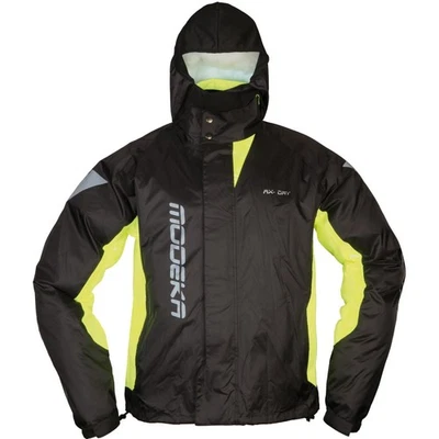 Modeka AX-Dry II Regenjacke schwarz / gelb Motorradjacke Regenschutz wasserdicht - Bild 1 von 2