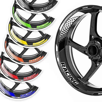 White Rim Wheels Decal Stickers GP07 For Kawasaki Ninja 650 ZX6R ZX10R ZX14R - Imagem 1 de 4