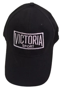 New VICTORIAS SECRET VSX Sport Embroidered White Logo Baseball Black Cap Hat OS - Picture 1 of 5