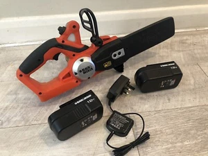 Black & Decker GKC1817 Cordless 18V Chainsaw +2 Batteries, Charger & New Chain - Picture 1 of 16