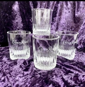 Crown Royal 4 Whiskey Rocks Low Ball Tumbler Glasses Old Fashioned - Picture 1 of 6