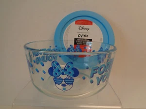 Pyrex Minnie Mouse 4-Cup Storage Bowl with Blue Cover Forever Young New Disney - Picture 1 of 3