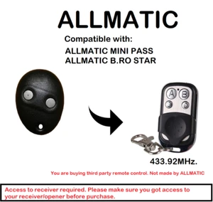 Telecomando compatibile ALLMATIC MINI PASS, B.RO STAR, BROSTAR Rolling code - Foto 1 di 10