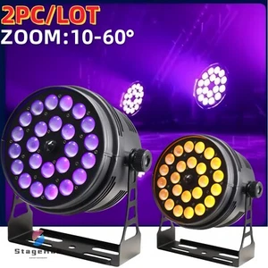 2PCX DMX 24*18w LED Zoom Par Stage Light RGBWA+UV Wash Effect For Studio TV Show - Picture 1 of 7