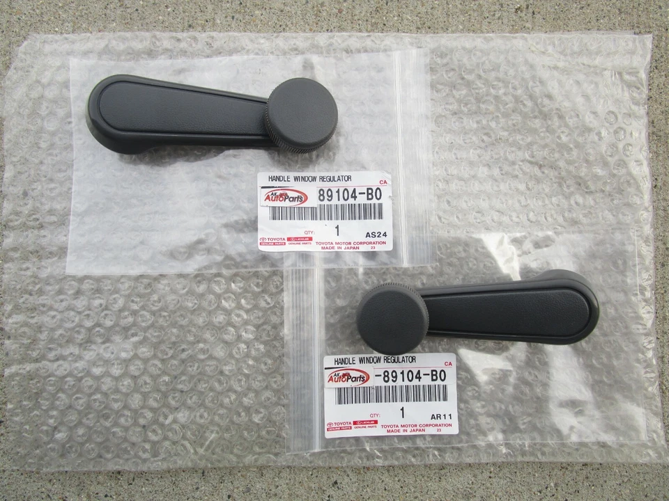 84 - 95 TOYOTA PICKUP FRONT LEFT + RIGHT SIDE DOOR WINDOW CRANK HANDLE GRAY NEW - Image 1 of 3