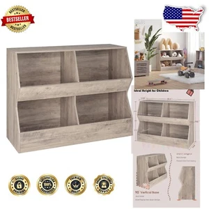 Multifunctional Wooden Toy Storage Cabinet for Kids - 39.4" Wide, Easy Assembly - Picture 1 of 11