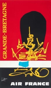 Original Vintage Poster Air France Great Britain 1967 Travel Aviation - Picture 1 of 1