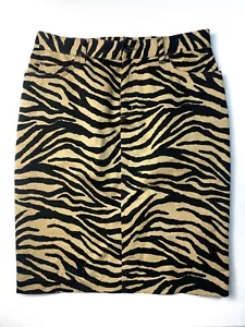 Ralph Lauren Zebra Animal Print Pencil Jean Skirt Sz 4 - Picture 1 of 8