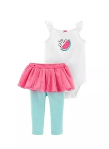 NWT Baby Girl Carter's "Hello Cutie" Watermelon 2-Piece Set 12M ADORABLE - Picture 1 of 3