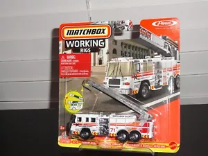 MATCHBOX 2024 WORKING RIGS 02/16 PIERCE QUANTUM AERIAL LADDER TRUCK DIECAST - Picture 1 of 11