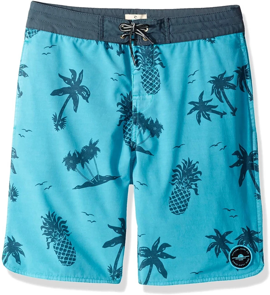 Rip Curl Big Kids Stretch Poolside Layday Boardshorts Teal Size 26 4145