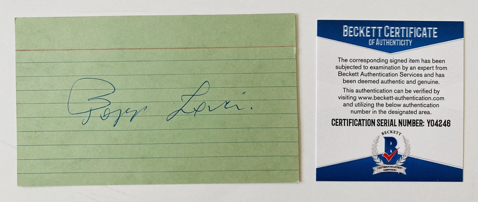 Laszlo Papp Signed Autographed 3x5 Card BAS Beckett Certified Olympic Boxer Gold - Image 1 of 1