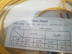 Single Mode Duplex Fiber Optic Cable SC/PC - SC/PC 2.0mm 10 Metre Length - Imagen 1 de 2