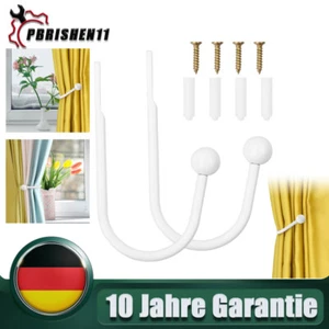 2x Raffhalter Metall Chrom Gardinenhalter Raffhalter Wandbefestigung U Raffbügel - Bild 1 von 8