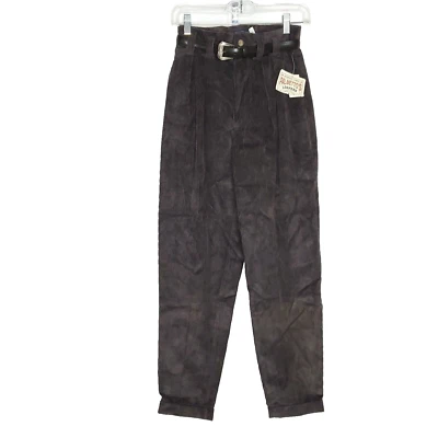 Vintage High Waisted Pants 7 Pleated Mom Corduroy Baggy Tapered Gray Palmetto's - Image 1 of 4