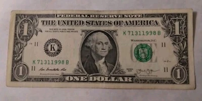 2013 $1 Dollar Bill FANCY # US Dallas TX Birthday Note Jan. 31 1998 7 1 31 1998 - Image 1 of 4