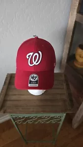 Cappello Berretto '47 Washington Nationals MVP Home Rosso Cinghia Regolabile Nuovo - Foto 1 di 7