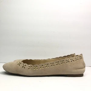 Michael Kors THALIA Ballet Flats Dark Khaki SUEDE Floral Studs Shoes 9.5 - Picture 1 of 6