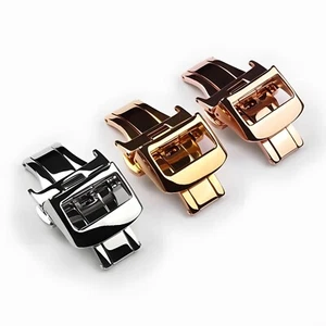 16/18/20mm Deployment Butterfly Clasp Buckle Fits Jaeger LeCoultre Watch Straps - Picture 1 of 26