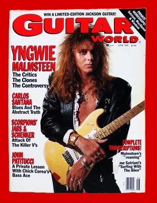 GUITAR  WORLD MAGAZINE JUNE 1988 HEAVY METAL ROCK BANDS - YNGWIE MALMSTEEN Foto 1 de 4