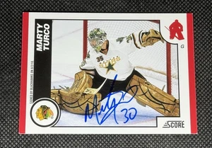 Tarjeta automática firmada por Marty Turco 2010-11 Score Dallas Stars #140 ~ certificado de autenticidad - Imagen 1 de 3