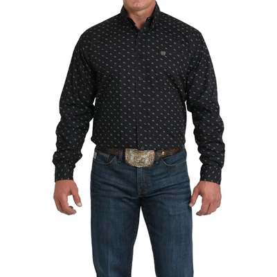 Camisa masculina Cinch preta com estampa de alce MTW1105988 - Imagem 1 de 2