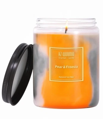 Scented Candles |Freesia & Pear Candle |Soy Wax Jar Candle - Image 1 of 4