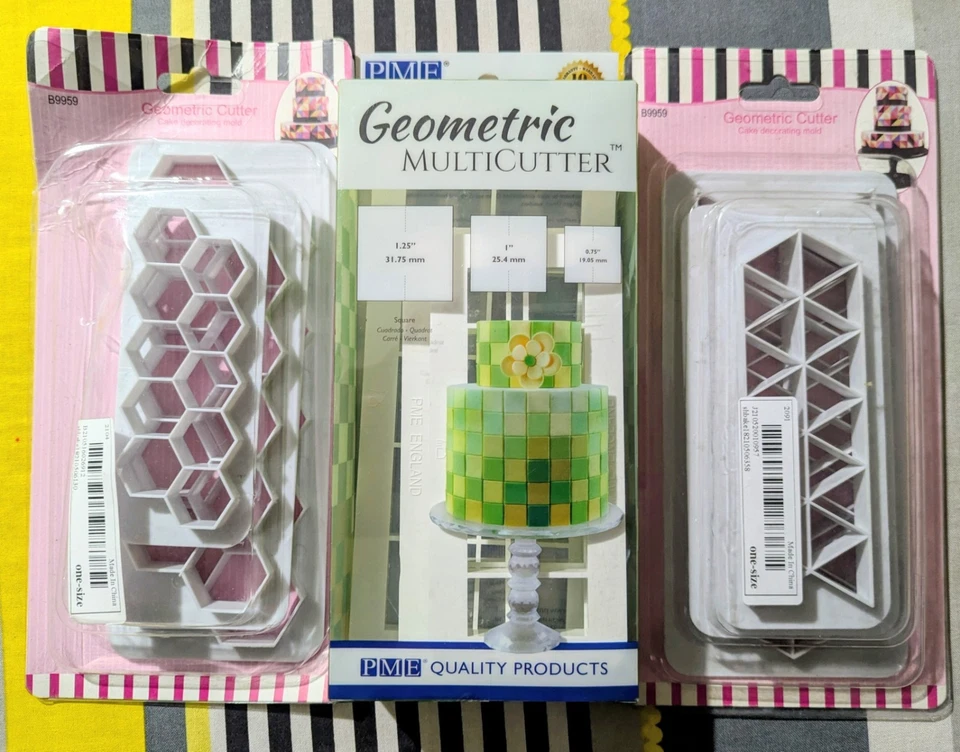 Cake Decorating x3 Geometric Fondant Cutters Brand New Including PME Multicutter - Image 1 of 1