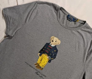 Polo Ralph Lauren Shirt Dapper Polo Bear Graphic Custom Slim Fit Gray Men's XXL - Picture 1 of 9