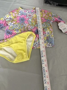 Wonder Nation Swimsuit Girls Size 5T Long Sleeve Top NWT 2 Piece E-7 - Picture 1 of 4