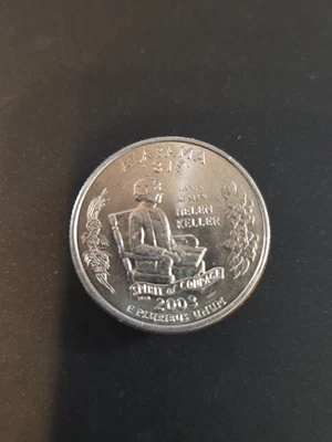2003 p alabama Statehood Quarter Circulated AU+ - Image 1 of 2