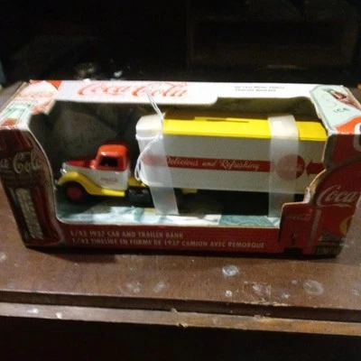 vintage unopened 1999 Coca-Cola x Ford Motors 1937 Coin Bank 1:43 Die Cast  - Image 1 of 4