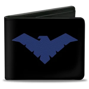 Unisex Erwachsene PU Doppelfaltung - Nightwing Logo schwarz/blau Doppelfaltung Geldbörse, Multicolo... - Bild 1 von 7