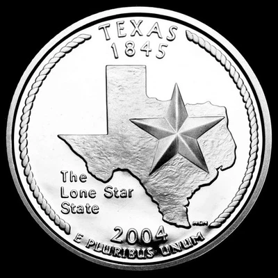 2004 S Texas Silver Proof Statehood Washington Quarter from Proof Set - Image 1 of 2