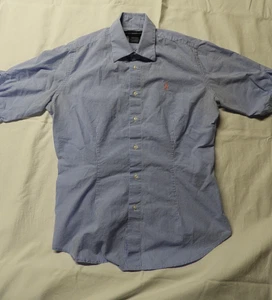 Lauren Ralph Lauren - Camisa ajustada de algodón para mujer - Cuadros azules - 8 - Usada en excelente estado - Imagen 1 de 3