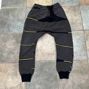 Nununu Sweatpants Pants. Size 10-11. Black And Gray And Yellow Stripes. Cotton. - Picture 1 of 6