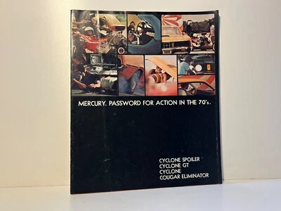 Folleto de ventas de concesionarios Mercury 1970 línea completa características Cougar Marauder Cyclone Foto 1 de 4