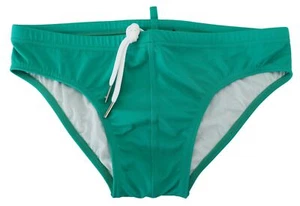 Dsquared² Chic Green Swim Briefs with White Men's Logo Authentic - Picture 1 of 3