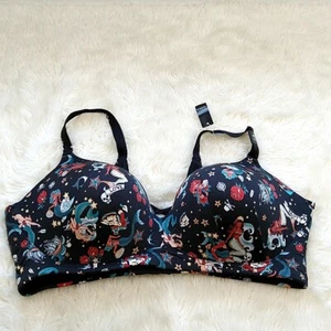 NWT Torrid Curve sz 46DD Push Up Wire Free Bra Black Sink Or Swim Tattoo Print - Picture 1 of 6