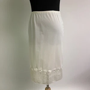 Mezza slip vintage anni '60 Van Raalte Suavette Avorio con Pizzo Sontuoso Taglia Media - Foto 1 di 6