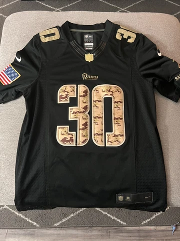 St. Louis Rams #30 Todd Gurley Salute To Service Black Jersey. Size S Cover